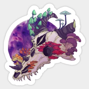 Overgrown Dragon Skull Sticker